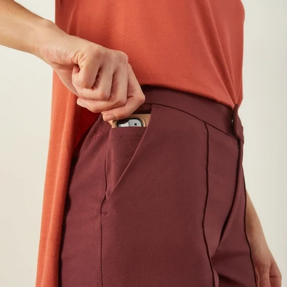 ADAY Rebellion Tailored Pants, Merlot - Picture 2 of 11